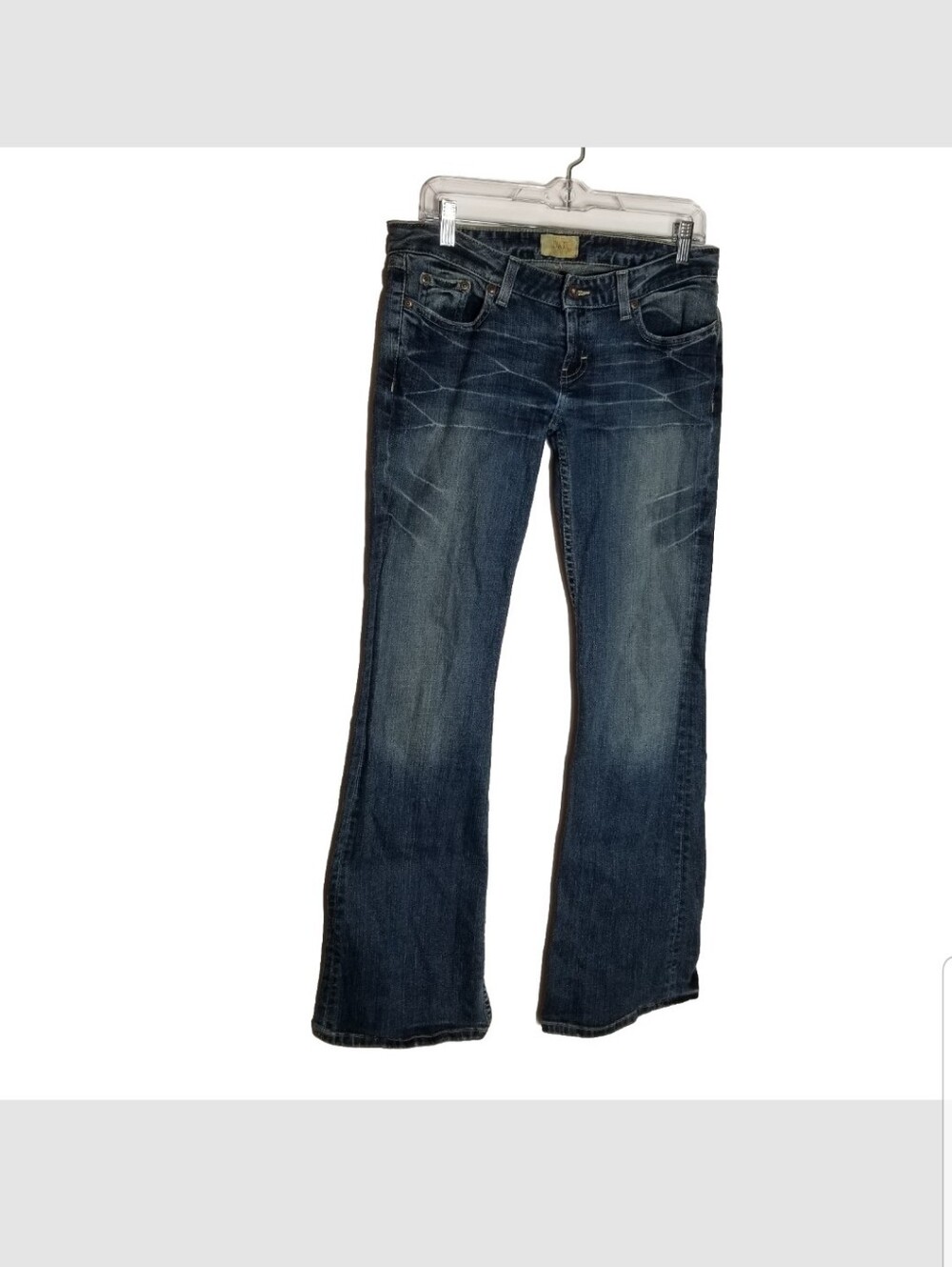 BKE Starlite Stretch Flare Jeans Women's 29 Blue Denim Distressed Low Rise 30x33